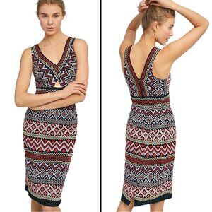 Anthropologie Akemi + Kin Embroidered Column Midi Dress Size 8